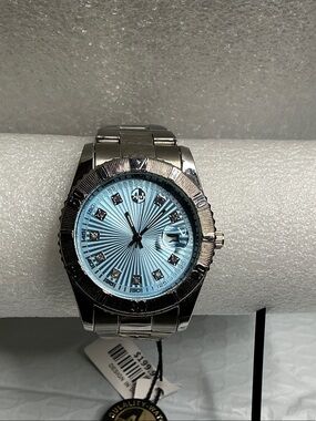Aj's Nugget Masrer - Men's Stainless Steel with Light Blue Dial